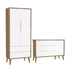 Jogo De Quarto Infantil Theo Retrô Guarda Roupa 2 Portas E Cô