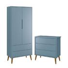 Jogo De Quarto Infantil Theo Retrô Guarda Roupa 2 Portas E Cô