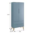 Jogo De Quarto Infantil Theo Retrô Guarda Roupa 2 Portas E Cô