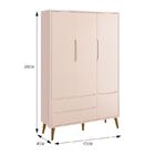 Jogo De Quarto Infantil Theo Retrô Guarda Roupa 3 Portas E Cô