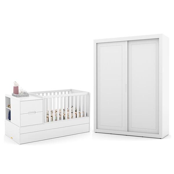 Jogo De Quarto Infantil Tutto New Com Guarda Roupa 2 Portas D
