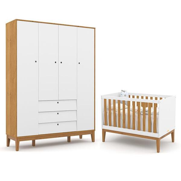 Jogo De Quarto Infantil Unique Com Guarda Roupa 4 Portas E Be