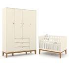 Jogo De Quarto Infantil Unique Com Guarda Roupa 4 Portas E Be