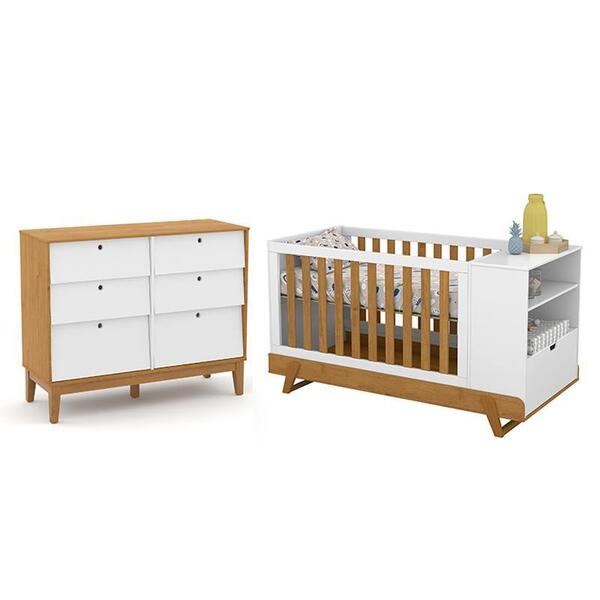 Jogo De Quarto Infantil Unique Cômoda 6 Gavetas E Berço Multi