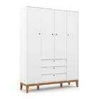 Jogo De Quarto Infantil Unique Guarda Roupa 4 Portas E Cômoda