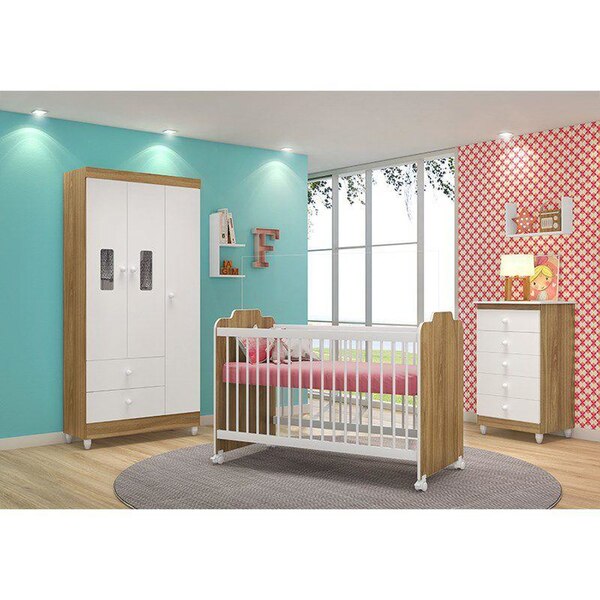 Jogo De Quarto Infantil Vitória Branco Nature Peternella Móve