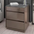 Jogo De Quarto Lens Com Tampo Em Vidro Cinza