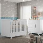 Jogo De Quarto Maya Branco Acetinado Cômoda E Berço