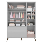 Jogo De Quarto Melinda Cinza 100 % Mdf C/ Mesa De Apoio - Pho