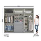 Jogo De Quarto Mississipi Guarda Roupa 6 Portas Com Cômoda -