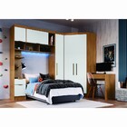 Jogo De Quarto Modulado De Canto Com Mesa 6 Portas 4 Gavetas