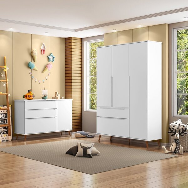 Jogo De Quarto Para Bebê Completo Melinda Com Roupeiro E Cômo