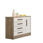 Jogo De Quarto Roupeiro Cômoda Encanto Berço Branco/carvalho