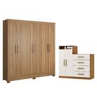 Jogo De Quarto Roupeiro E Comoda Bona Amendola Off-white