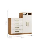 Jogo De Quarto Roupeiro E Comoda Bona Amendola Off-white