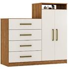 Jogo De Quarto Roupeiro E Comoda Bona Amendola Off-white