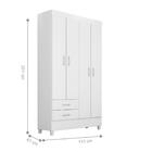 Jogo De Quarto Roupeiro E Comoda Frankfurt Branco