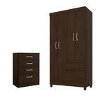 Jogo De Quarto Roupeiro E Comoda Mainz Ébano