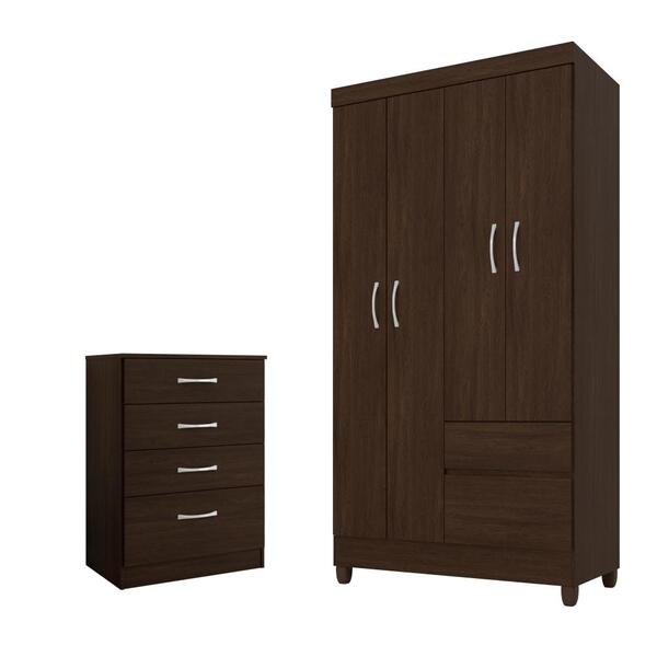 Jogo De Quarto Roupeiro E Comoda Mainz Ébano