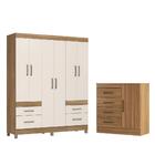 Jogo De Quarto Roupeiro E Comoda Marcelina Amendola Off-white