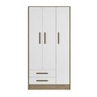 Jogo De Quarto Roupeiro Encanto Berço Branco/carvalho