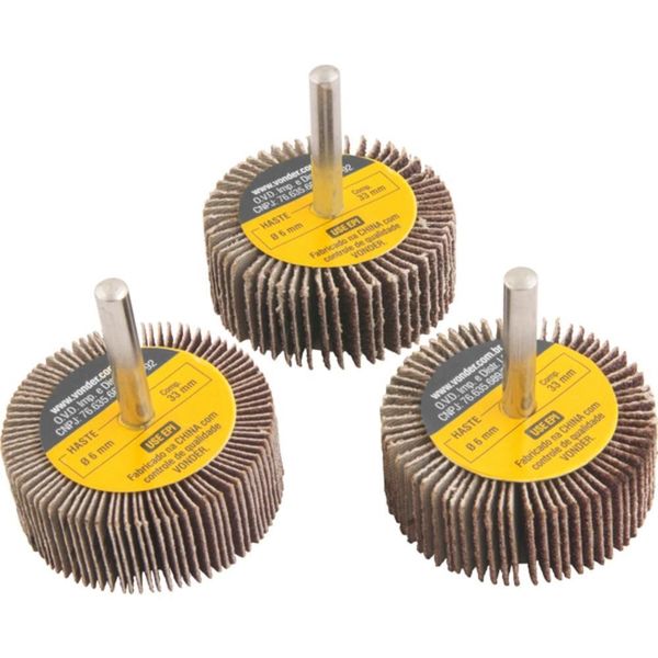 Jogo De Rodas De Lixa 50 Mm X 20 Mm Com 3 Peças - Vonder