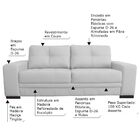 Jogo De Sofá 2 E 3 Lugares Sala De Estar Milano Couro Branco