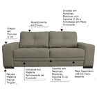 Jogo De Sofá 2 E 3 Lugares Sala De Estar Milano Couro Nude G5