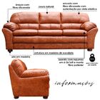 Jogo De Sofá 2 E 3 Lugares Sala De Estar Pés Madeira Laura Co