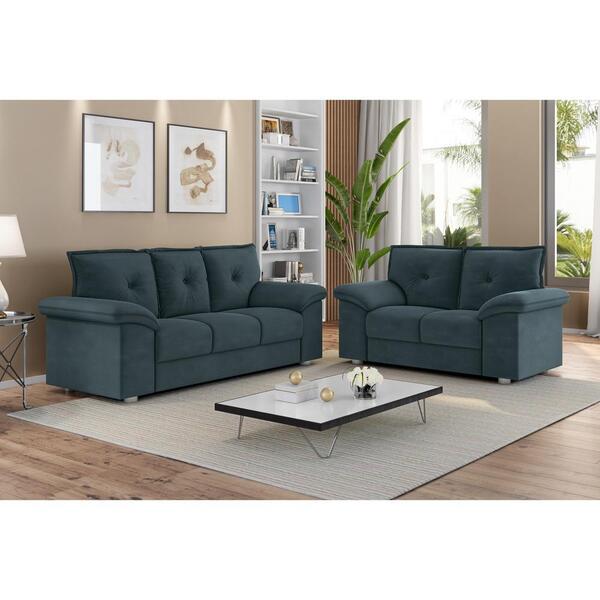 Jogo De Sofá 2 E 3 Lugares Suede Veludo Multimóveis Cr45051 P