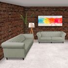 Jogo De Sofá 3 E 4 Lugares Sala De Estar Maggiore Couro Fendi