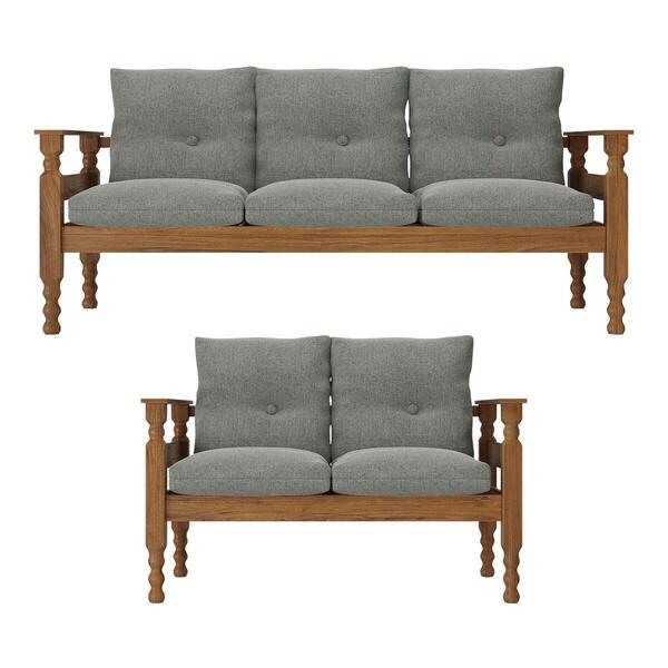 【☺︎商品】MADEIRA SOFA Fabric Jogo De Sofá Madeira Maciça 2 E 3 Lugares Liz Multimóveis Cr7004