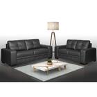 Jogo De Sofá Milano 02 E 03 Lugares Couro Arte Sala Preto