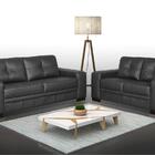 Jogo De Sofá Milano 02 E 03 Lugares Couro Arte Sala Preto