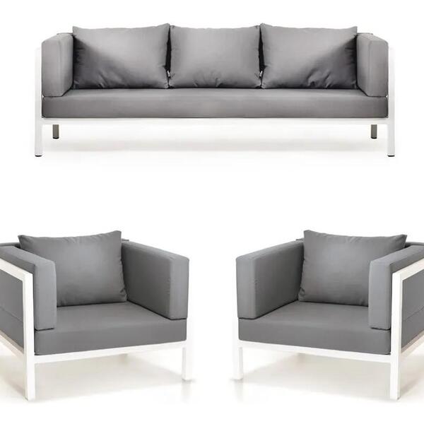 Jogo De Sofá Para Jardim E Varanda Em Alumínio Area Externa