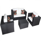 Jogo De Sofá, Poltronas E Mesa Em Alumínio Paris Em Fibra Sin