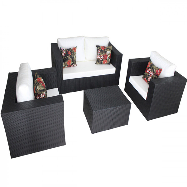 Jogo De Sofá, Poltronas E Mesa Em Alumínio Paris Em Fibra Sin