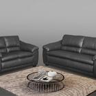 Jogo De Sofá Veneza 02 E 03 Lugares Couro Arte Sala Preto