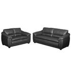 Jogo De Sofá Veneza 02 E 03 Lugares Couro Arte Sala Preto