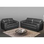 Jogo De Sofá Veneza 02 E 03 Lugares Couro Arte Sala Preto