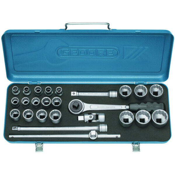 Jogo De Soquete 1/2" - 1/4" A 1.1/4" Gedore 25 Peças - 015558