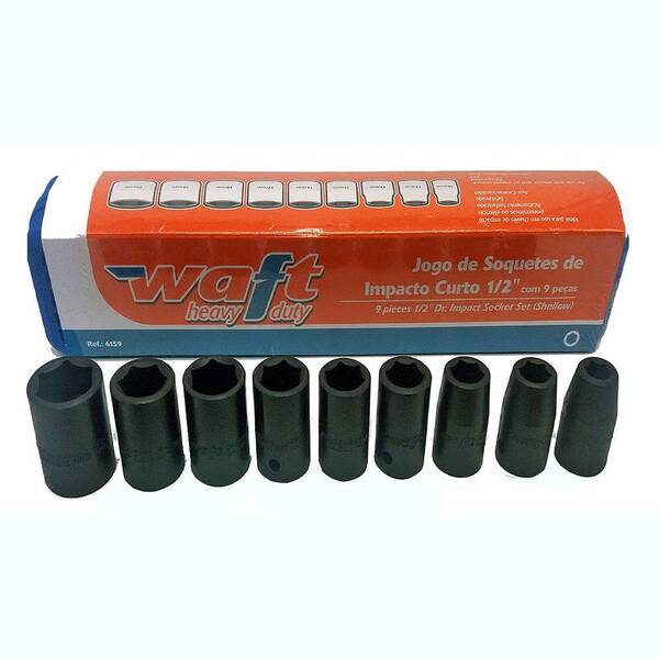Jogo De Soquete Impacto Para Chave Pneumática Curto 9pç Waft