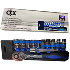 Jogo De Soquete Sextavado 1/2 Catraca 12 Peças 10 A 22mm Com