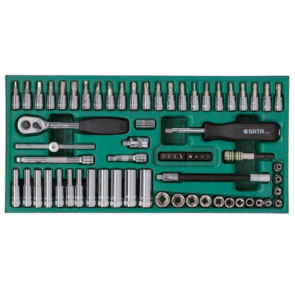 Jogo De Soquete Sextavado 1/4" 3 5 A 14mm 66 Peças Sata St099