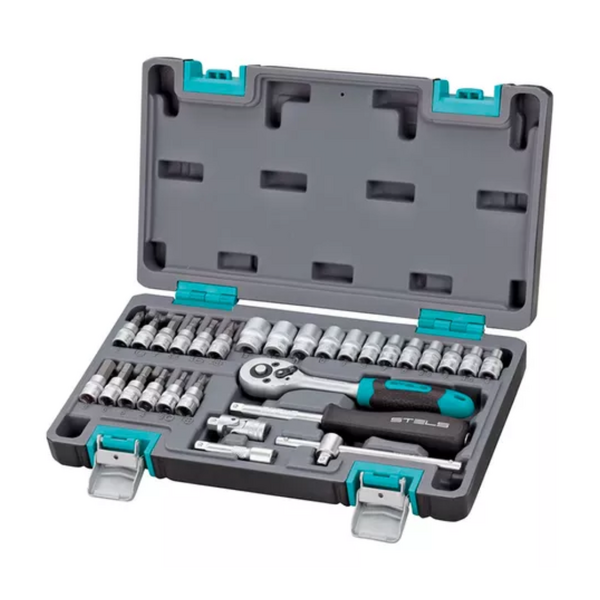 Jogo De Soquetes E Acessórios 1/4' 29 Pçs Com Maleta Stels