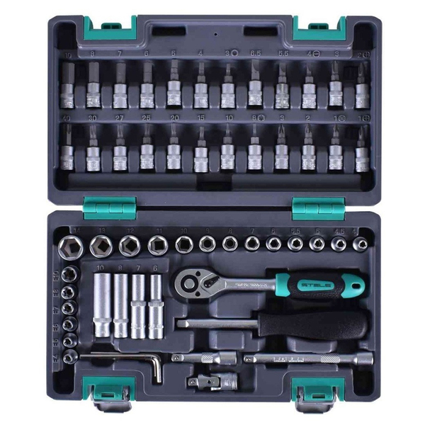 Jogo De Soquetes E Acessórios 1/4 Pol. 57 Pçs Stels