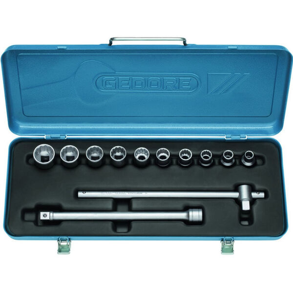 Jogo De Soquetes Estriado E Acessórios 1/2" - 3/8" A 1" Gedor