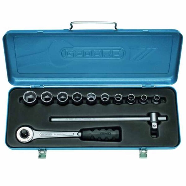 Jogo De Soquetes Sextavado 1/2" 10 A 22mm Gedore 12 Peças - 0