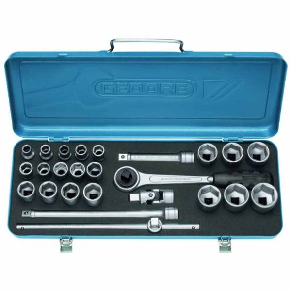 Jogo De Soquetes Sextavado 1/2" - 10 A 32mm Gedore 25 Peças -
