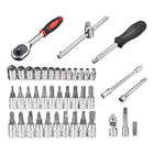 Jogo De Soquetes Sextavados 46 Peças Em Aço Com Chave Catraca